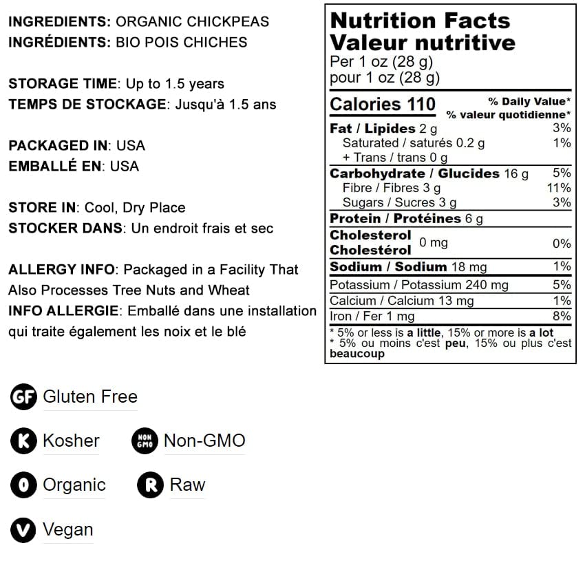 Food To Live Gluten Free Organic Chickpea Flour, 8 Pounds Non-Gmo, Finely Milled Dried Garbanzo Beans, Vegan, Kosher, Bulk. High