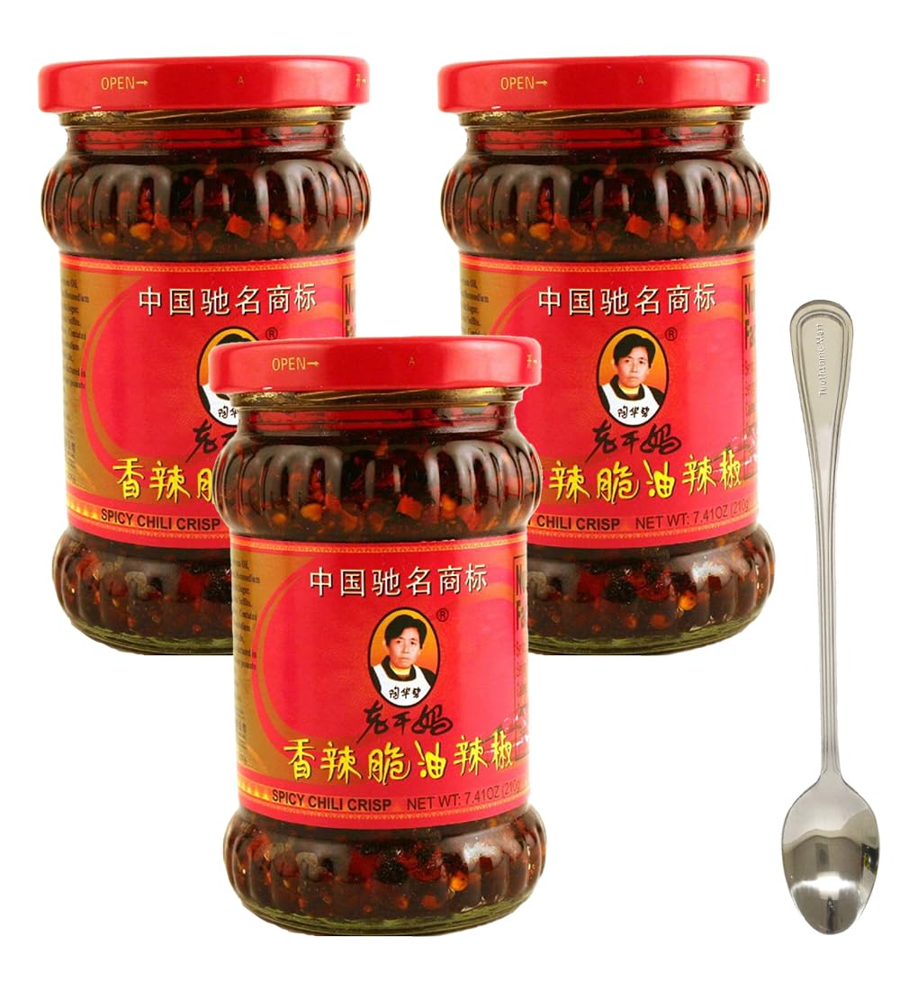 laoganma spicy chili crisp sauce Xiang La Cui Comes with a free Toothsome Mart spoon (pack of 3, 7.4oz)