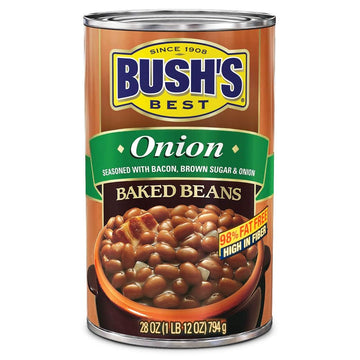 Bushs Best Baked Beans, Onion, 28 Oz (Pack Of 18)
