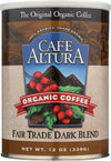 Cafe Altura Ground Organic Coffee, Fair Trade Dark Blend, 12 Ounce (Pack Of 3)