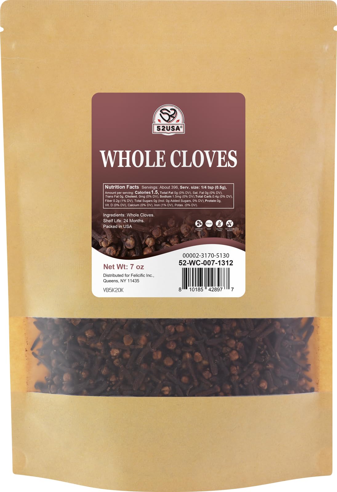 52Usa Cloves Whole 7 Oz (Pack Of 1) Great For Food Tea Baking And Meats All Natural | Non Gmo | Kosher | Vegan | Gluten Free