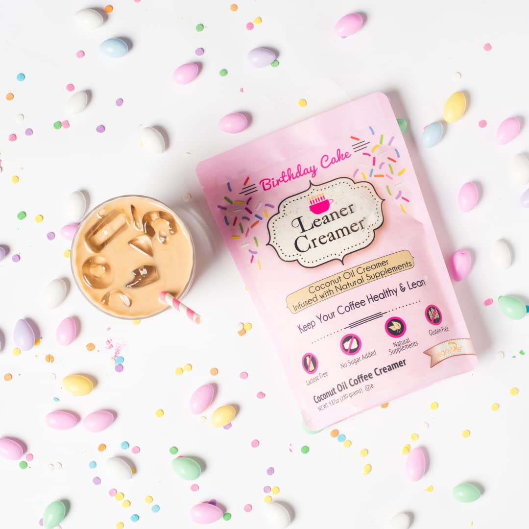 Leaner Creamer Coconut Creamer with Superfood Ingredients - Non-Dairy, Sugar-Free, Keto, Gluten-Free Powdered Coffee Creamer - B