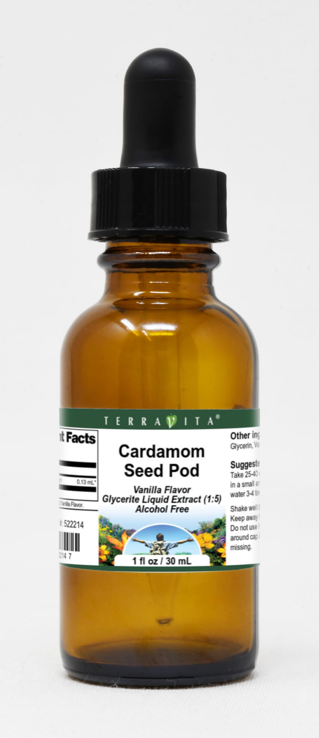 Cardamom Seed Pod Glycerite Liquid Extract (1:5) - Vanilla Flavored (1 oz, ZIN: 522214)