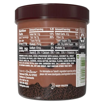 Talenti Dairy-Free Gelato Layers For a Delicious Non-Dairy Treat Chocolate Fudge Brownie Made with Cashew Butter 11.4 oz