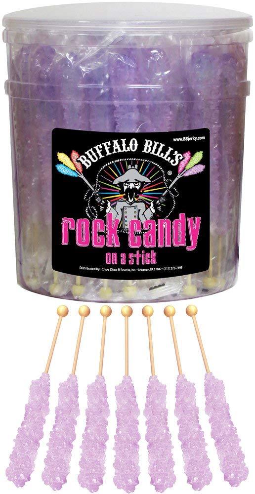 Buffalo Bills Tutti-Frutti (Lavender) Rock Candy On A Stick (36-Ct Tub Lavender Rock Candy Sticks)