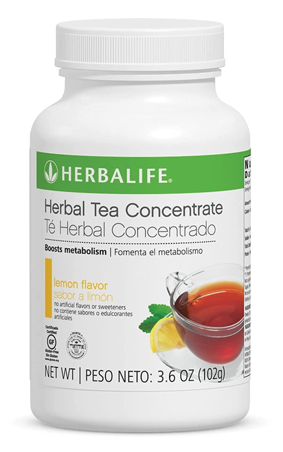 Herbalife Herbal Tea Concentrate: Lemon 3.6 OZ (102g) Gluten Free Naturally Flavored No Artificial Sweetener