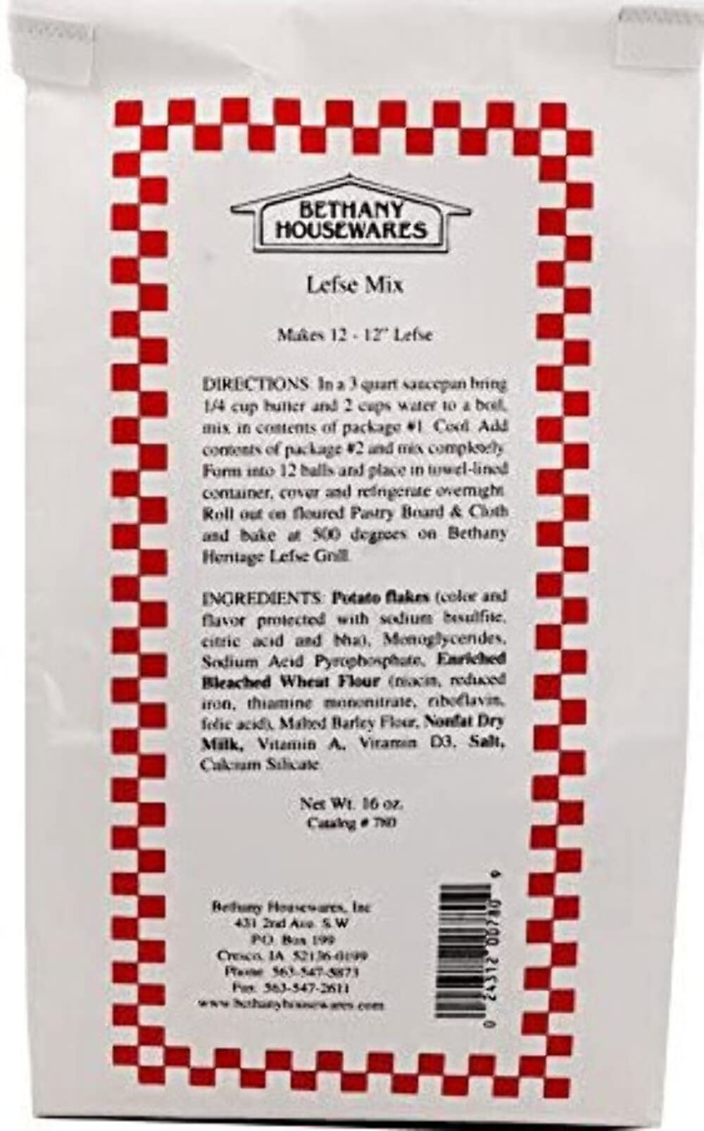 Bethany Housewares Lefse Mix, 16 oz, Model 1940SDT, Pack of 1