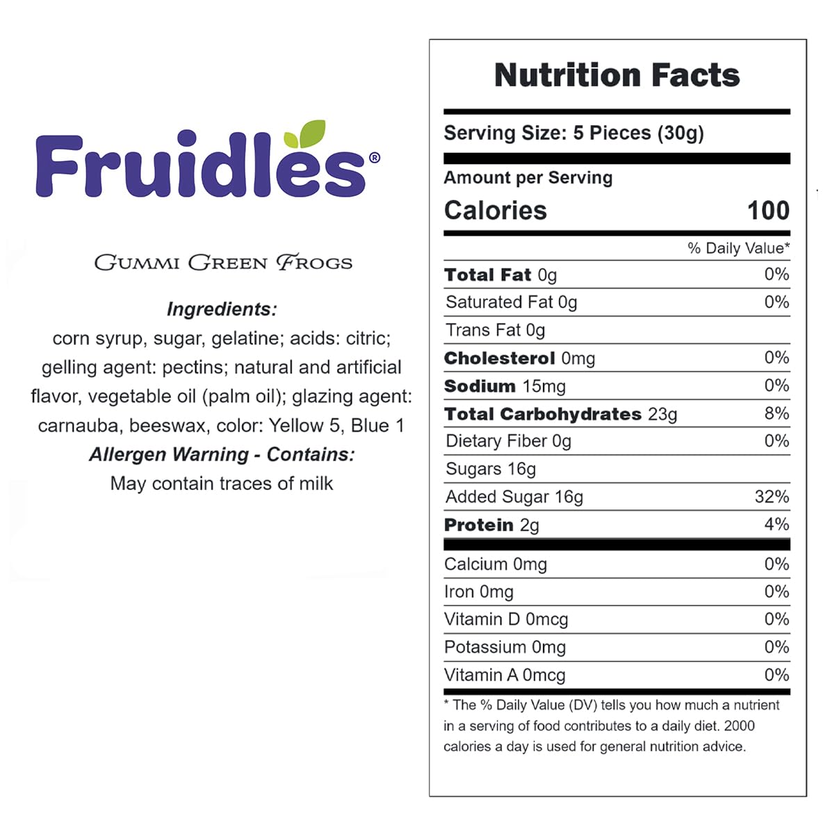 Fruidles Green Frogs Gummi Candy, Delicious Fruit Flavors Gummies (1 Pound)