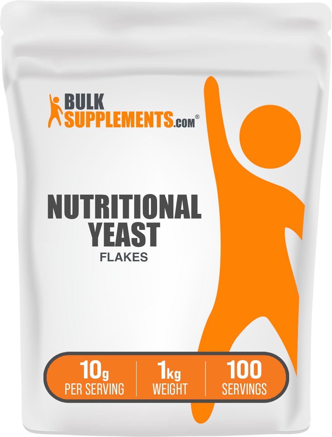 BulkSupplements Nutritional Yeast Flakes - Vegan, Gluten Free, Non-Fortified Supplement - 2.2 lbs (1 kg)