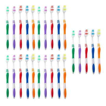 Bulk Toothbrush Pack With Covers | Premium Quality Individually Wrapped Colorful Tooth Brushes Are Perfect For Travel, Giveaways