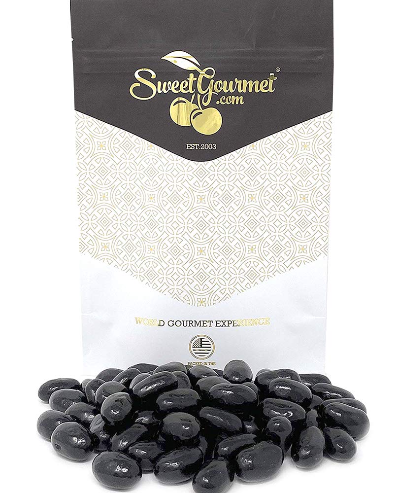 Sweetgourmet Jumbo Black Licorice Jelly Beans | Bulk Unwrapped | 2 Pounds