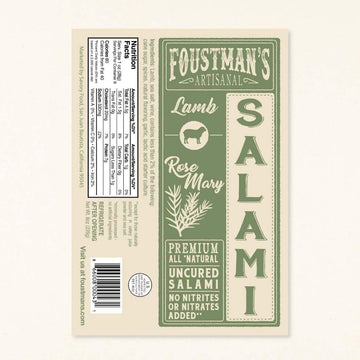 Foustman'S Artisanal Salami, Nitrate-Free, Naturally Cured, (Pack Of 3) (Lamb Rosemary)