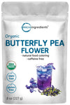 Micro Ingredients Organic Butterfly Pea Flower Tea 8 oz (680+ Cups) | Loose Leaf Herbal Tea | Natural Blue & Purple Color | Rich in Antioxidants | Caffeine-Free Non-GMO No Sugar