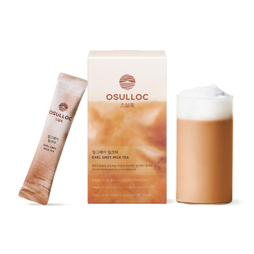OSULLOC Earl Grey Milk Tea (7oz X 10 Packets), Easy on-the-go Stick type Powder Blended tea, Earlgrey with Bergamot scent mixed,
