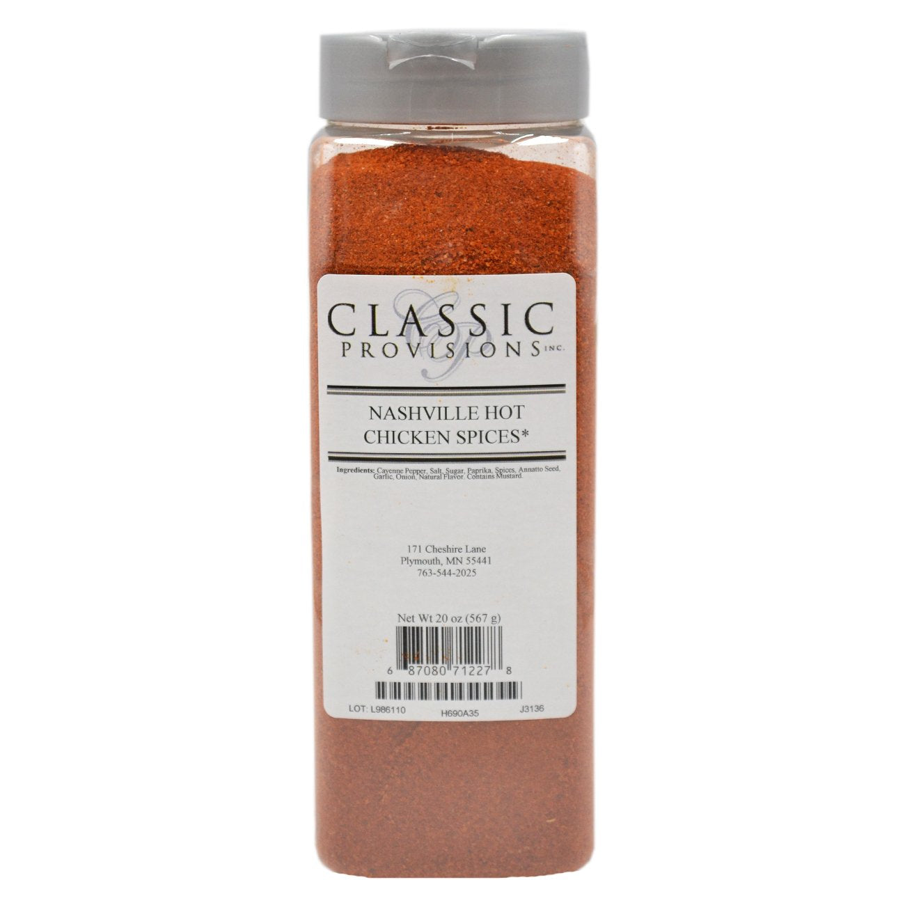 Classic Provisions Spices Nashville Hot Chicken Spice, 20 Oz, Brown