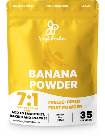 Jungle Powders Banana Powder For Smoothies 5 Ounce Bag Freeze Dried Banana Powder, Banana Extract For Baking Flavoring Banana Fl
