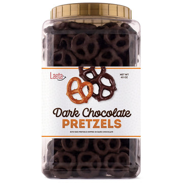 Dark Chocolate Covered Pretzels | 40 Ounce Bag | Salted Pretzels in Mildly Sweet Chocolate Coating
