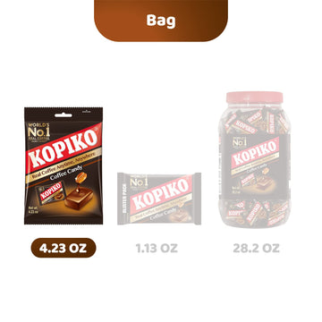 Kopiko Cappuccino Candy - Hard Candy with Real Coffee Extract - 2-Pack 4.23oz - Brown