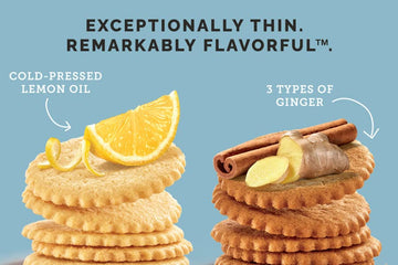 Dewey'S Bakery Meyer Lemon & Triple Ginger Moravian Style Thin Cookies Duo Pack | No Artificial Flavors, Synthetic Colors Or Pre