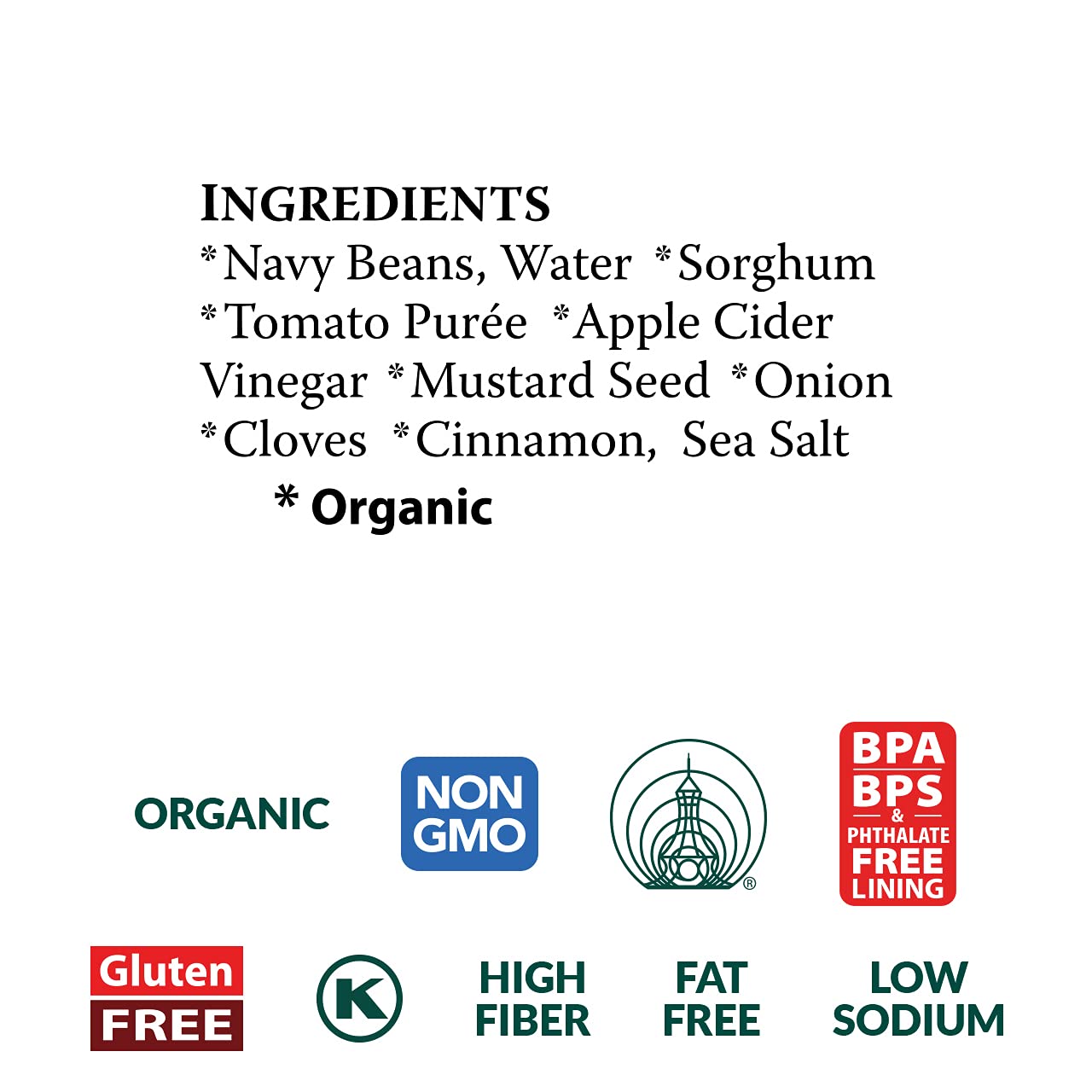 Eden Foods Organic Baked Beans with Sorghum and Mustard, 15 oz