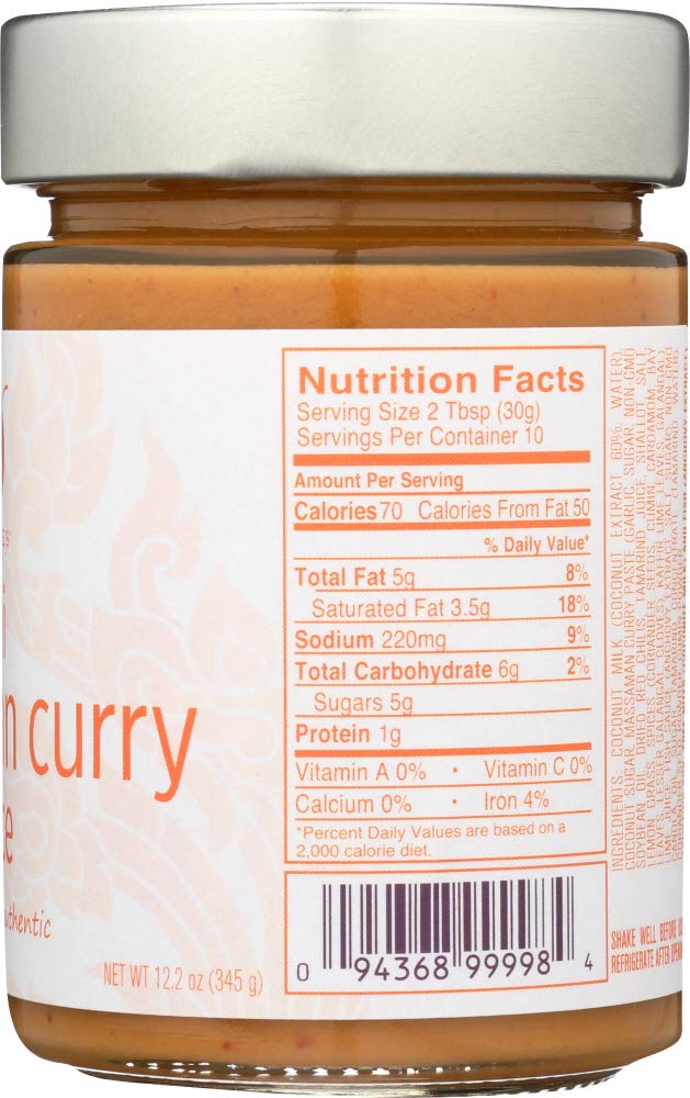 WATCHAREES Thai Curry Sauce, Massaman, 11.5 Fl Oz, Pack of 1