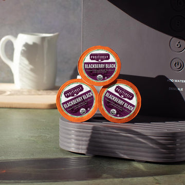 Organic Positively Tea Company, Blackberry Black Tea, K-Cup Compatible, 96 Pods
