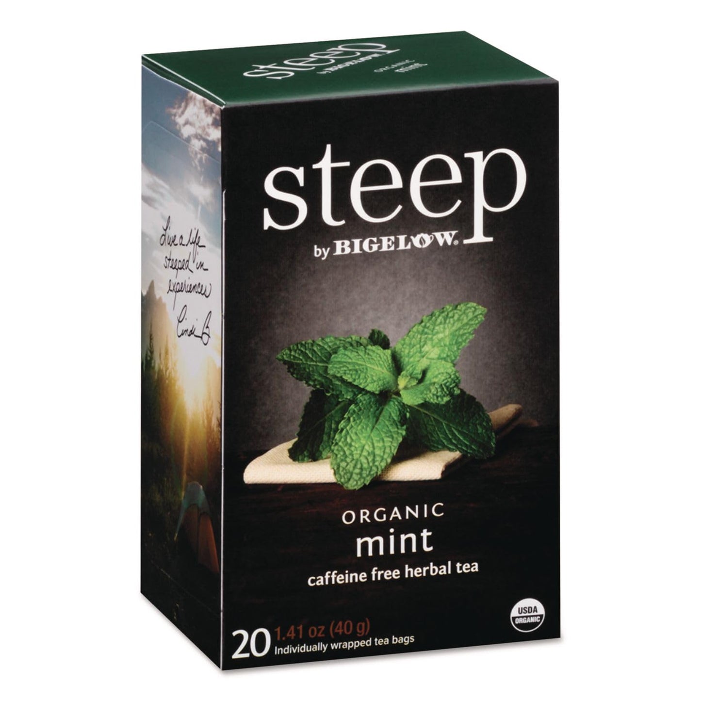 Bigelow Tea Organic Mint Herbal Tea, Caffeine Free, 20 Count, RCB17709