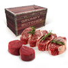 Grumpy Butcher 6 Steaks Supreme Sampler Gift Box: 4 Top Sirloin & 2 Large Filet Mignon - Premium Steak Meat Food Gifts Basket Me