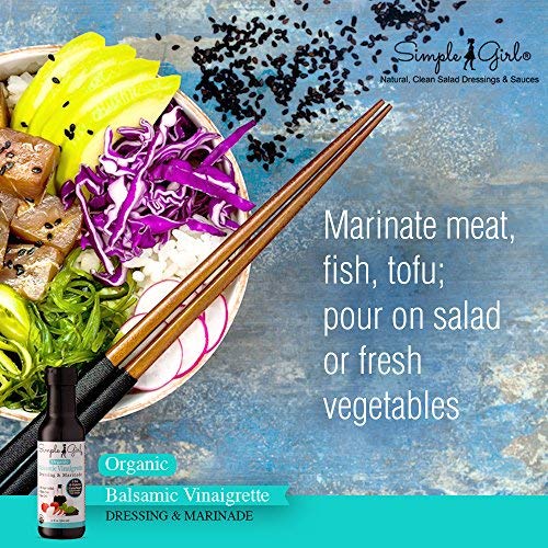 Simple Girl Organic Balsamic Vinaigrette, Low Sugar, Gluten Free, Vegan, 12 oz, 2 Pack