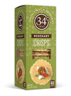 34 Degrees Rosemary Crisps | Light & Crunchy Thin ers for Charcuterie, Cheese Boards & Entertaining, Single Pack (4.5oz)