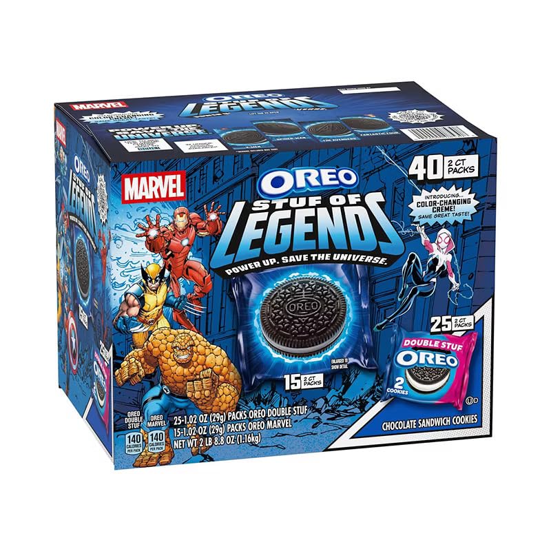 Oreo Chocolate Sandwich Cookies, Marvel Stuf Of Legends, Variety Pack, 40 ct.
