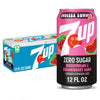7up Watermelon Strawberry Soda, 12 Fl Oz Cans (12 Pack, Zero Sugar)