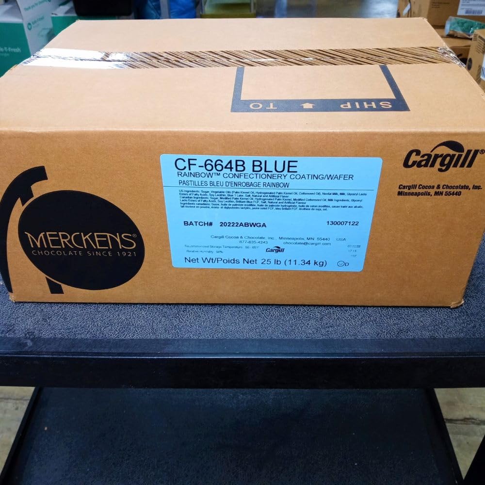 Merckens Coating Wafers, Blue Color, 2 Pound Package, Melting Chocolate