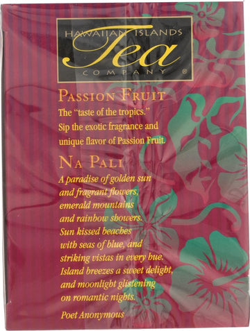Hawaiian Islands Tea Company Passionfruit Na Pali Black Tea, All Natural - 20 Teabags (1 Box)