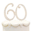 Hatcher lee Birthday Cake Topper - Bling Crystal 60th Party Decoration, Gold, Model HCL-027
