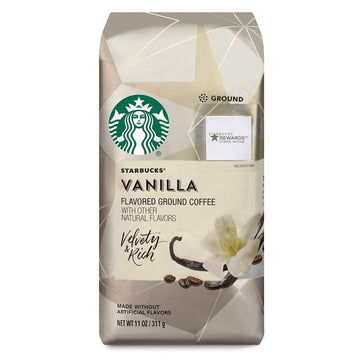 Starbucks Ground Coffee, Vanilla Flavored Coffee, Naturally Flavored, 100% Arabica, 6 Bags (11 Oz Each)