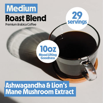 Better Alt Mushroom Ground Coffee | Medium Roast | Premium Arabica With Lion'S Mane & Ashwagandha | No Crashes & Jitters | 10 Oz