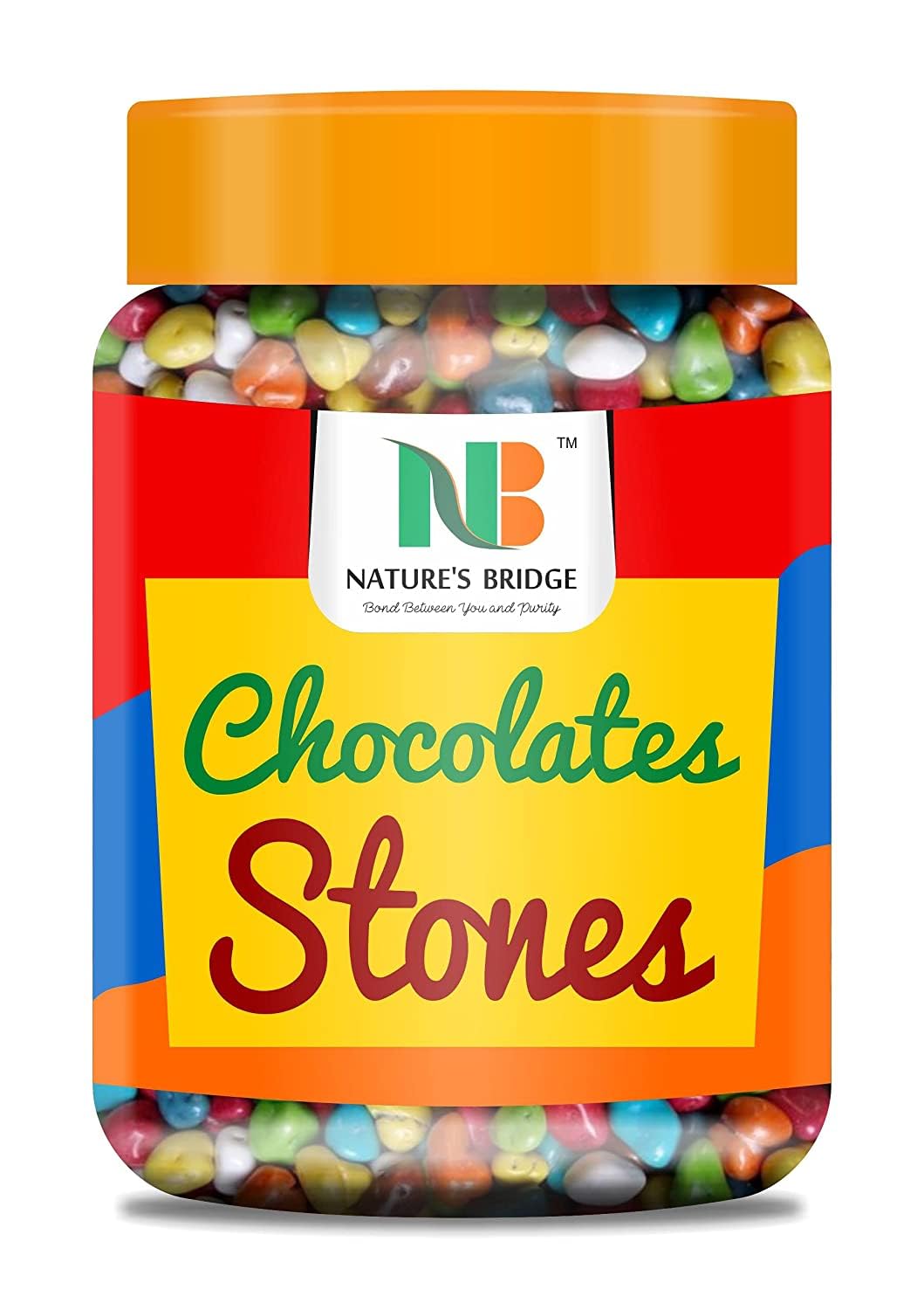 Natures Bridge Stone Chocolate Munchies Jar Pack 450 Gm / Rock Shaped Chocolate Gem s / Stone Candy_Packing May Vary