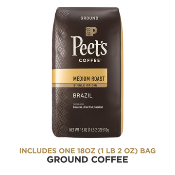 Peet'S Coffee, Medium Roast Ground Coffee - Single Origin Brazil 18 Ounce Bag