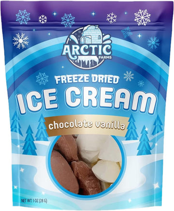 Arctic Farms Freeze Dried Ice Cream That Does Not Melt (Chocolate Vanilla, 1 Ounce)