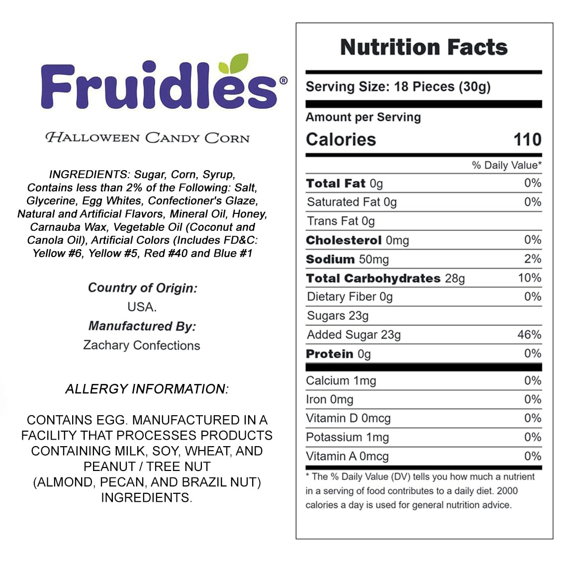 Fruidles Halloween Original Candy Corn Treats, Fun & Festive Holiday Snacking (Half-Pound)