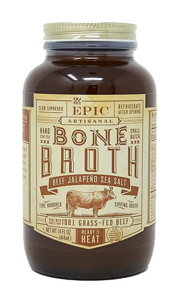 Epic Artisanal Bone Broth, Beef Jalapeno Sea Salt, 14 Oz.