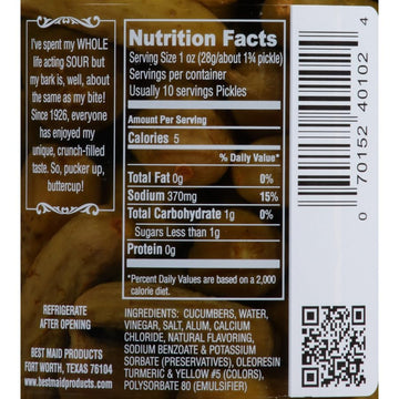 Best Maid Pickles - 9-Item Assortment Of Dill, Sweet, Bread & Butter, Okra, And Specialty - 3 Or 6 Packs (3 Pack, Whole Sour Pic