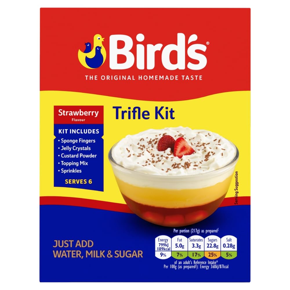 Birds Trifle Kit, Strawberry Flavoured Dessert Mix, 141 g (Pack of 1)