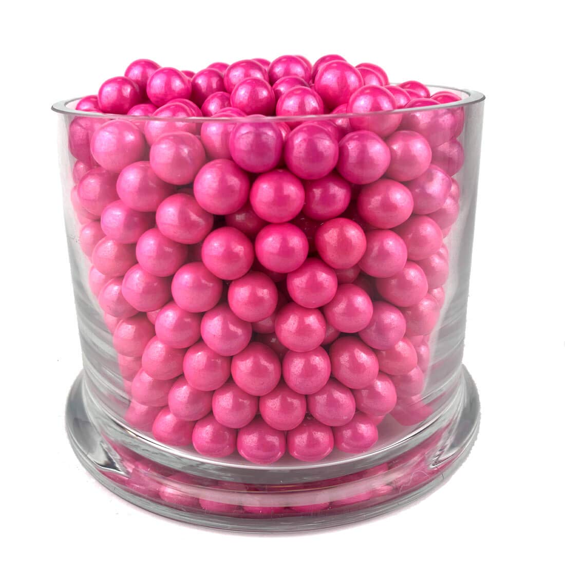 Color It Candy Shimmer Bright Pink Sixlets 2 Lb Bag - Perfect For Table Centerpieces, Weddings, Birthdays, Candy Buffets, & Part