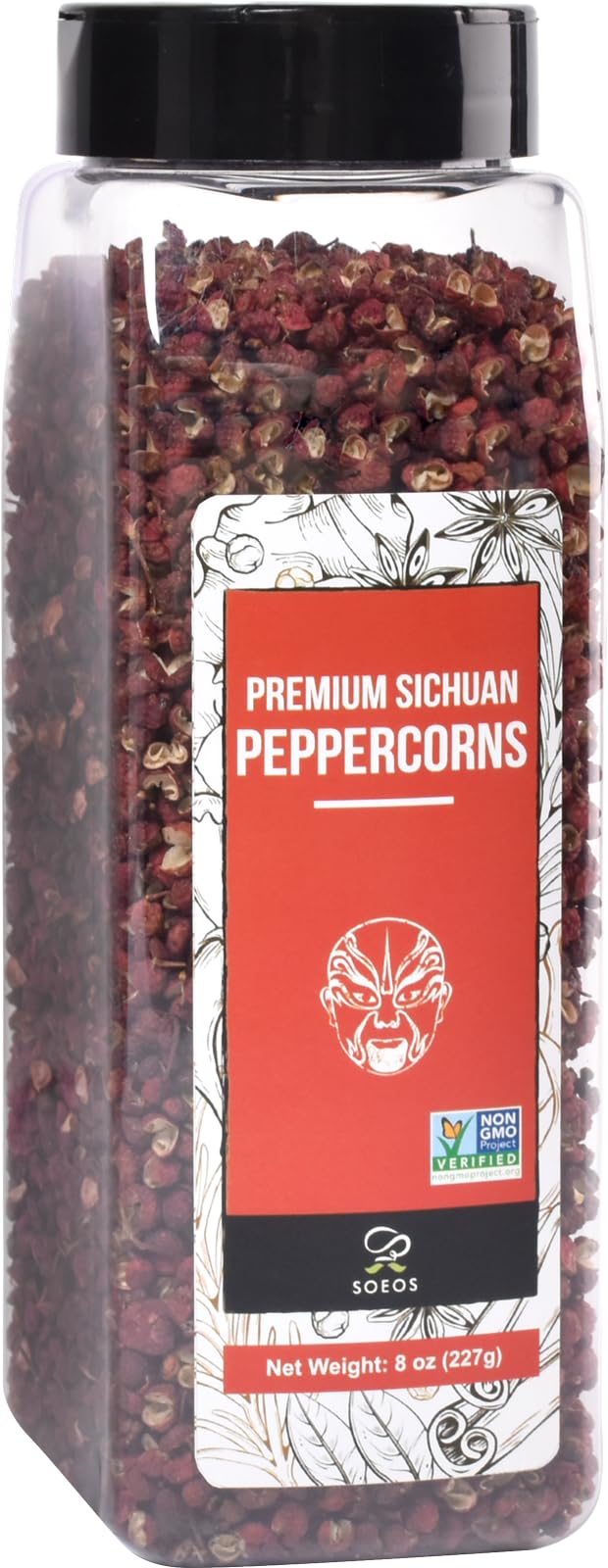 Soeos Sichuan Peppercorns 8oz(227g) Authentic Szechuan Red Peppercorn Numbing and Tingle Effect Less Seeds Strong Flavor Essential for Mapo Tofu Kung Pao Chicken and Asine Cusine