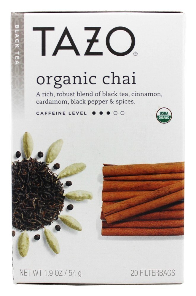 Tazo Organic Chai, Spiced Black Tea, 20-Count Tea Bags (Pack of 6)
