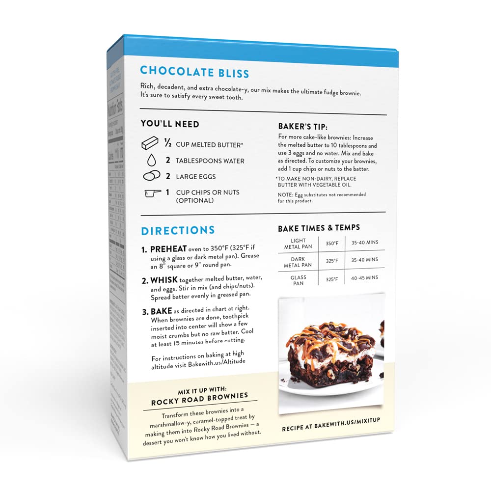 King Arthur Gluten Free Fudge Brownie Mix: Rich, Chocolatey Dessert for Celiac and Non-GMO Diets - Certified Kosher Baking Mix,