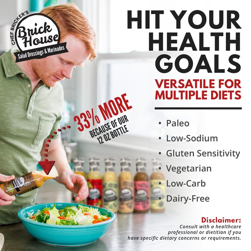 Low Sodium Salad Dressing, 6Pk Six Different Flavors Vegan Salad Dressing Option, Balsamic Vinaigrette Dressing, Avocado Ranch D