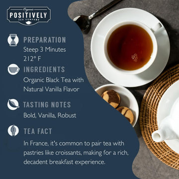 Organic Positively Tea Company, French Breakfast Black Tea, Loose Leaf, 4 Ounce